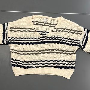 Striped Wide Sleeve Sweater